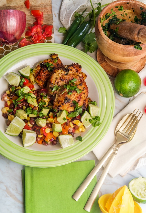 Zesty-Cilantro-Lime-Chicken-Thighs-with-Black-Bean-and-Corn-Salad-Recipe-Fairfax-Market-Marin-Grocery-Store-1